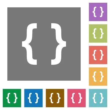 Programming code square flat icons Stockillustratie