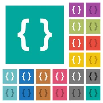 Programming code square flat multi colored icons 스톡 일러스트