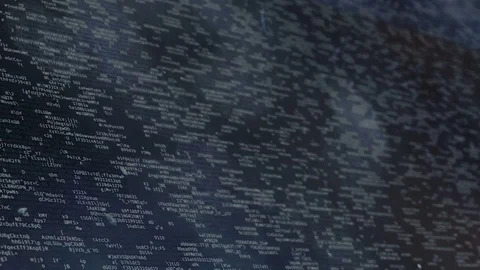 Programming code strings running on screen, hacking in progress, security breach Stock Footage 72831063