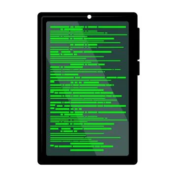 Programming code on a tablet screen Stock Illustration