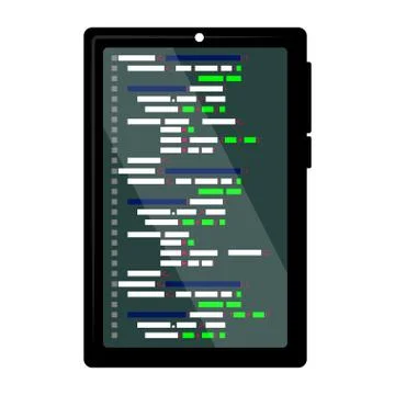 Programming code on a tablet screen Stock Illustration