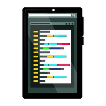 Programming code on a tablet screen Stock Illustration