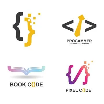 Programming Code technology logo Stock Illustration