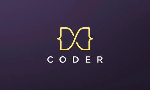 Programming code technology logo in a simple and modern style Illustrazione stock