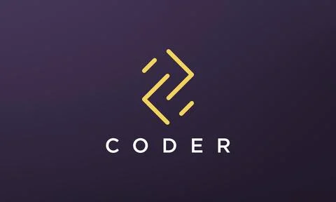 Programming code technology logo in a simple and modern style 스톡 일러스트