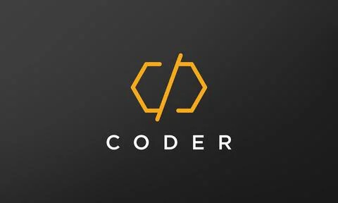 Programming code technology logo in a simple and modern style Illustrazione stock