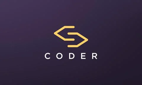 Programming code technology logo in a simple and modern style Illustrazione stock