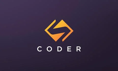 Programming code technology logo in a simple and modern style 스톡 일러스트