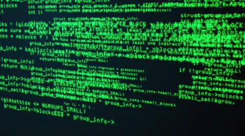 Programming code through the computer screen terminal Stock Illustration