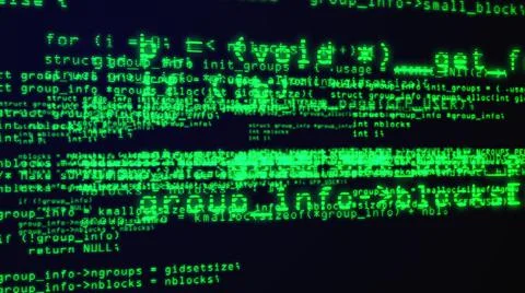 Programming code through the computer screen terminal 库存插图