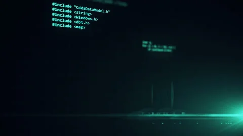 The programming code works through the computer screen terminal. Stock Footage 86536003