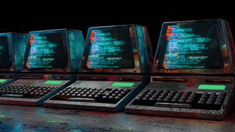 Programming Codes in Old Personal Stock Video Pond5