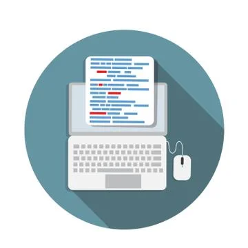 Programming Coding Concept Flat Background Vector Illustration Stock Illustration