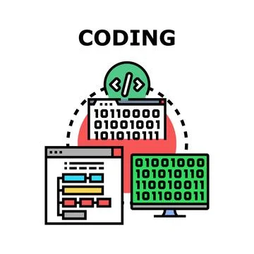 Programming coding digital development software engineering concept Stockillustratie
