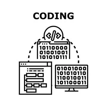 Programming coding digital development software engineering concept Illustration