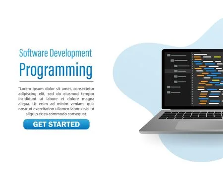 Programming coding, great design for any purposes. Screen computer monitor Stock Illustration