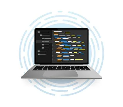 Programming coding, great design for any purposes. Screen computer monitor Stock Illustration