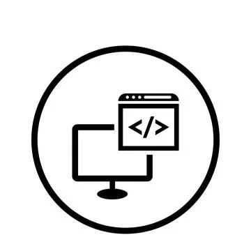Programming, coding icon. Black vector design. Stock-Illustration
