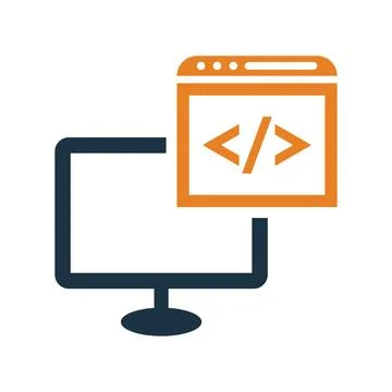 Programming, coding icon. Simple editable vector design. 스톡 일러스트