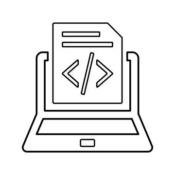 Programming, coding line icon. Outline vector. Stock Illustration