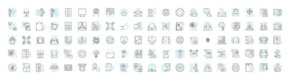 Programming coding vector line icons set. programming, coding, scripting, coding Stock-Illustration