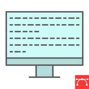 Programming color line icon Stock Illustration