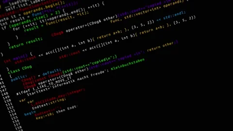 Programming Computer Code coding process for filling an empty screen Loop Stock Footage 151427601