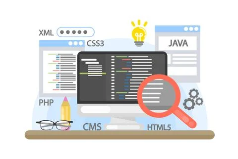 Programming computer illustration. 스톡 일러스트