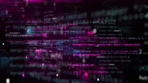 Programming computer software coding with many small dots pattern. Modern di Stock Footage 247090526