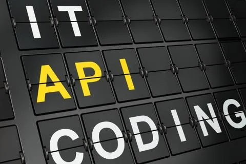 Programming concept: Api on airport board background Stock Illustration