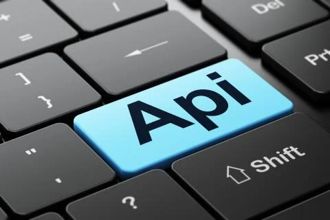 Programming concept: Api on computer keyboard background 스톡 일러스트