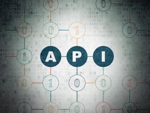 Programming concept: Api on Digital Data Paper background 스톡 일러스트