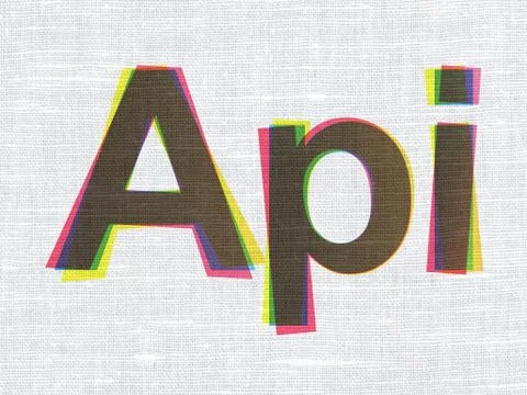 Programming concept: Api on fabric texture background 스톡 일러스트