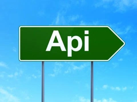 Programming concept: Api on road sign background イラスト素材