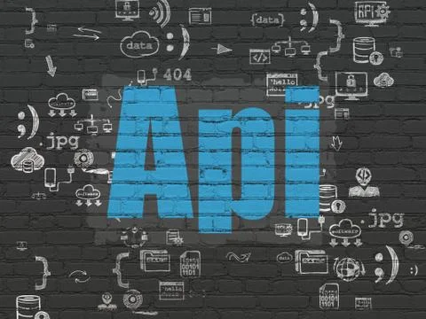 Programming concept: Api on wall background Stock Illustration