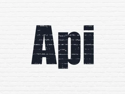 Programming concept: Api on wall background Stockillustratie