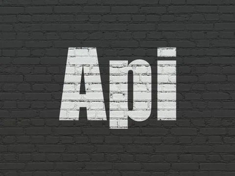 Programming concept: Api on wall background Stockillustratie