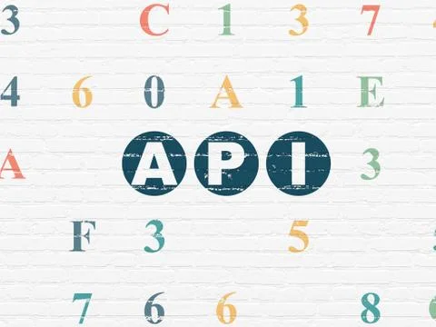 Programming concept: Api on wall background Illustrazione stock
