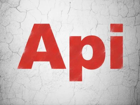 Programming concept: Api on wall background Illustrazione stock