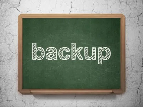 Programming concept: Backup on chalkboard background 스톡 일러스트