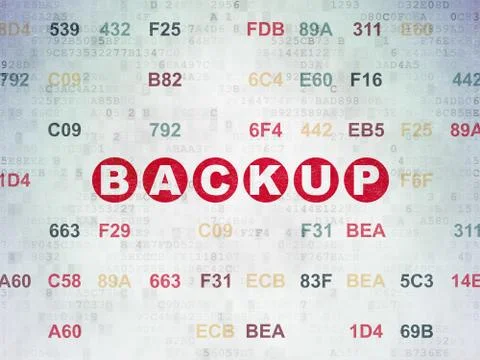 Programming concept: Backup on Digital Data Paper background Illustrazione stock