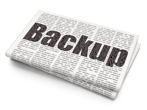 Programming concept: Backup on Newspaper background Stockillustratie