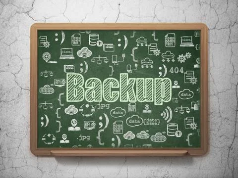 Programming concept: Backup on School board background Illustrazione stock