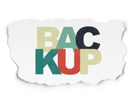 Programming concept: Backup on Torn Paper background 스톡 일러스트