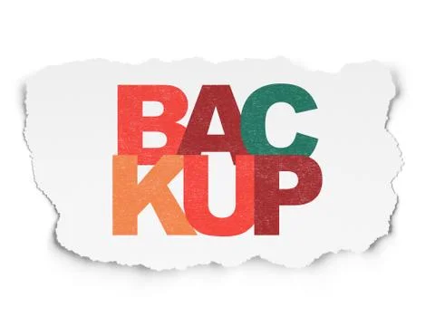 Programming concept: Backup on Torn Paper background 스톡 일러스트