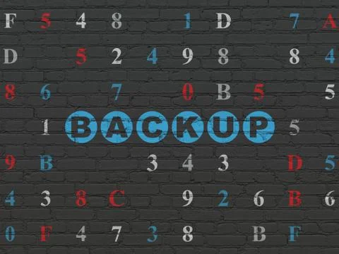 Programming concept: Backup on wall background イラスト素材