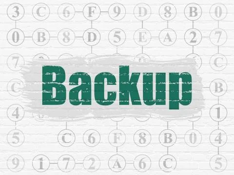 Programming concept: Backup on wall background Illustrazione stock