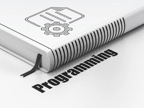 Programming concept: book Gear, Programming on white background 스톡 일러스트