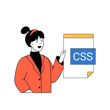 Programming concept with cartoon people in flat design for web. Woman working Stockillustratie