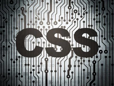 Programming concept: circuit board with Css Stock-Illustration